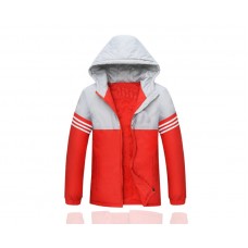 COTTON-PADDED COAT SILVER RED